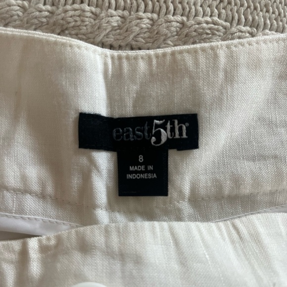 NEW! East 5th Rich White Linen Rayon Lined Trouser Pant Women’s size 8 - Picture 8 of 14